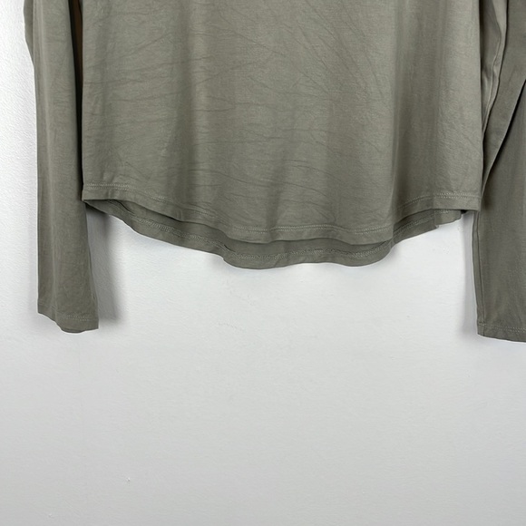 Madewell Tatiana sage green long sleeve mock neck pullover stretch top Size Med - Picture 3 of 8